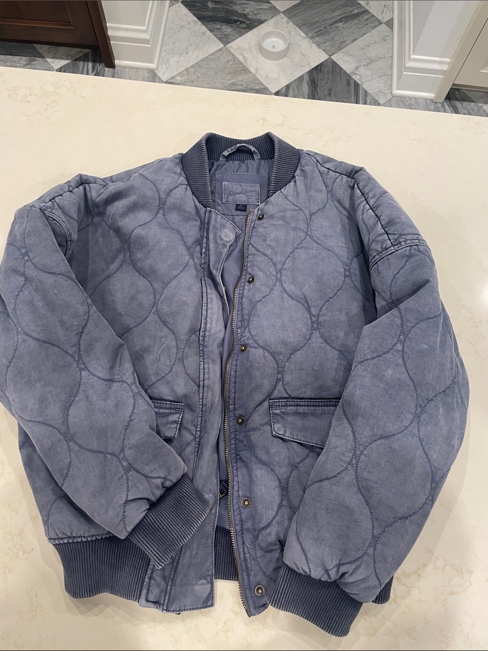 UNIVERSAL THREADS Quilted Bomber Jacket - BLUE, xs